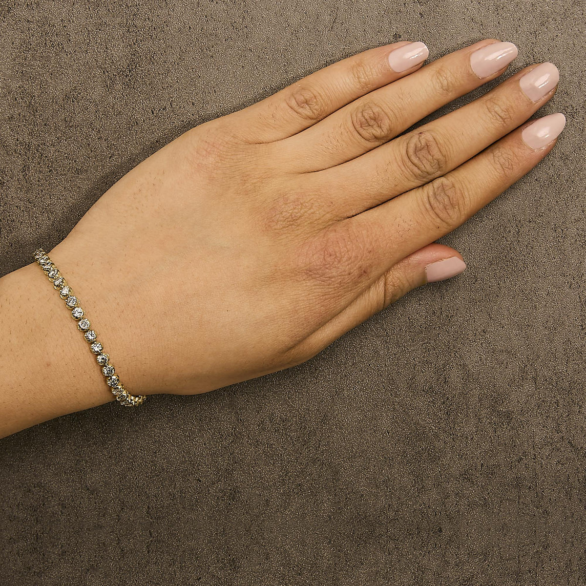 10K Yellow Gold 5.0 Cttw Diamond Tennis Bracelet