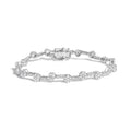 .925 Sterling Silver 2.0 Cttw Diamond Custer Link Bracelet
