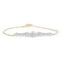 10K Yellow Gold Plated .925 Sterling Silver 1.50 Cttw Lab Grown Diamond Bezel Set Bracelet