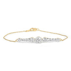 10K Yellow Gold Plated .925 Sterling Silver 1.50 Cttw Lab Grown Diamond Bezel Set Bracelet