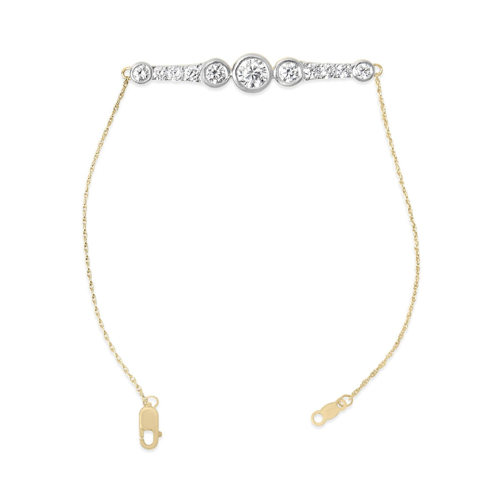 10K Yellow Gold Plated .925 Sterling Silver 1.50 Cttw Lab Grown Diamond Bezel Set Bracelet
