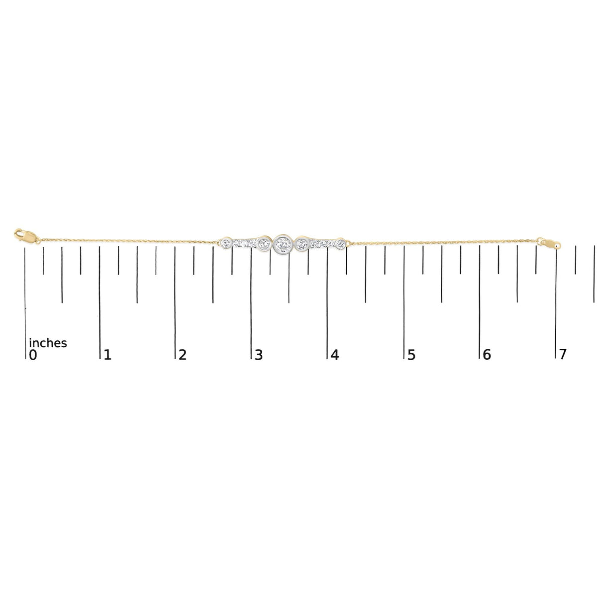 10K Yellow Gold Plated .925 Sterling Silver 1.50 Cttw Lab Grown Diamond Bezel Set Bracelet
