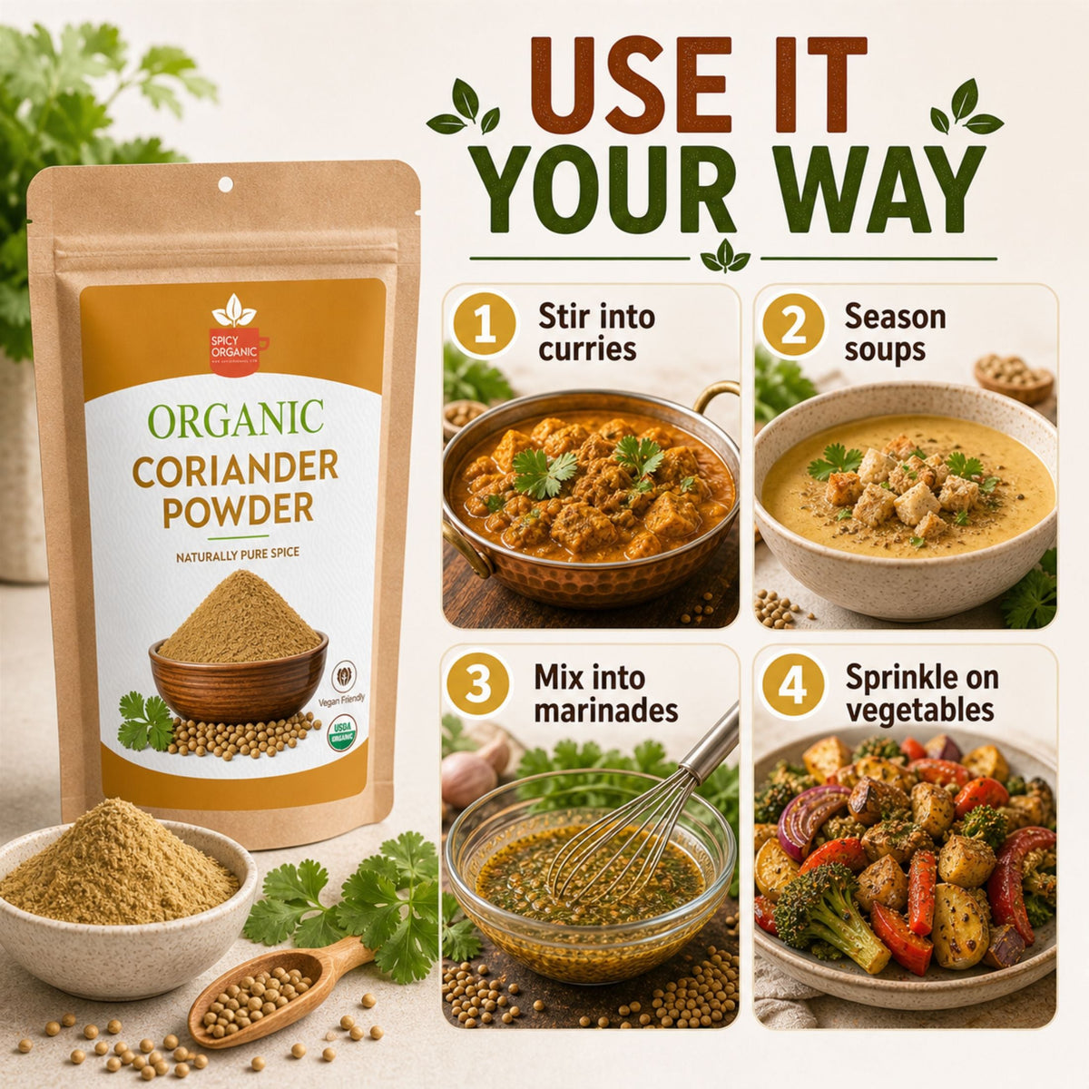 Organic Coriander Powder – Ground Dhania for Curries