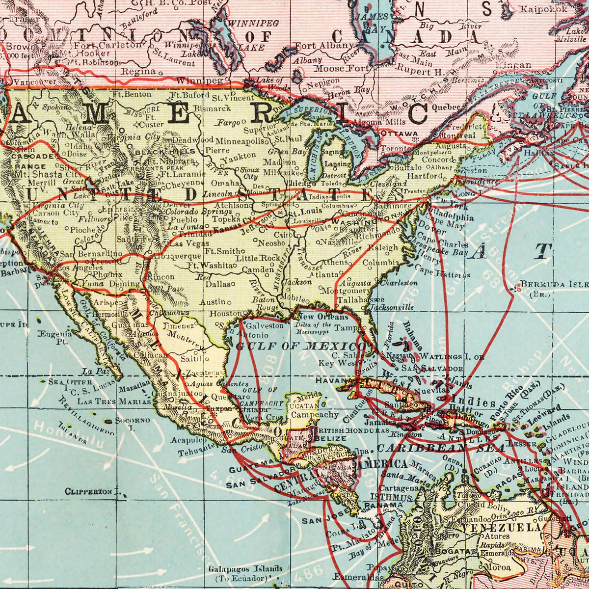 Vintage World Map 1912