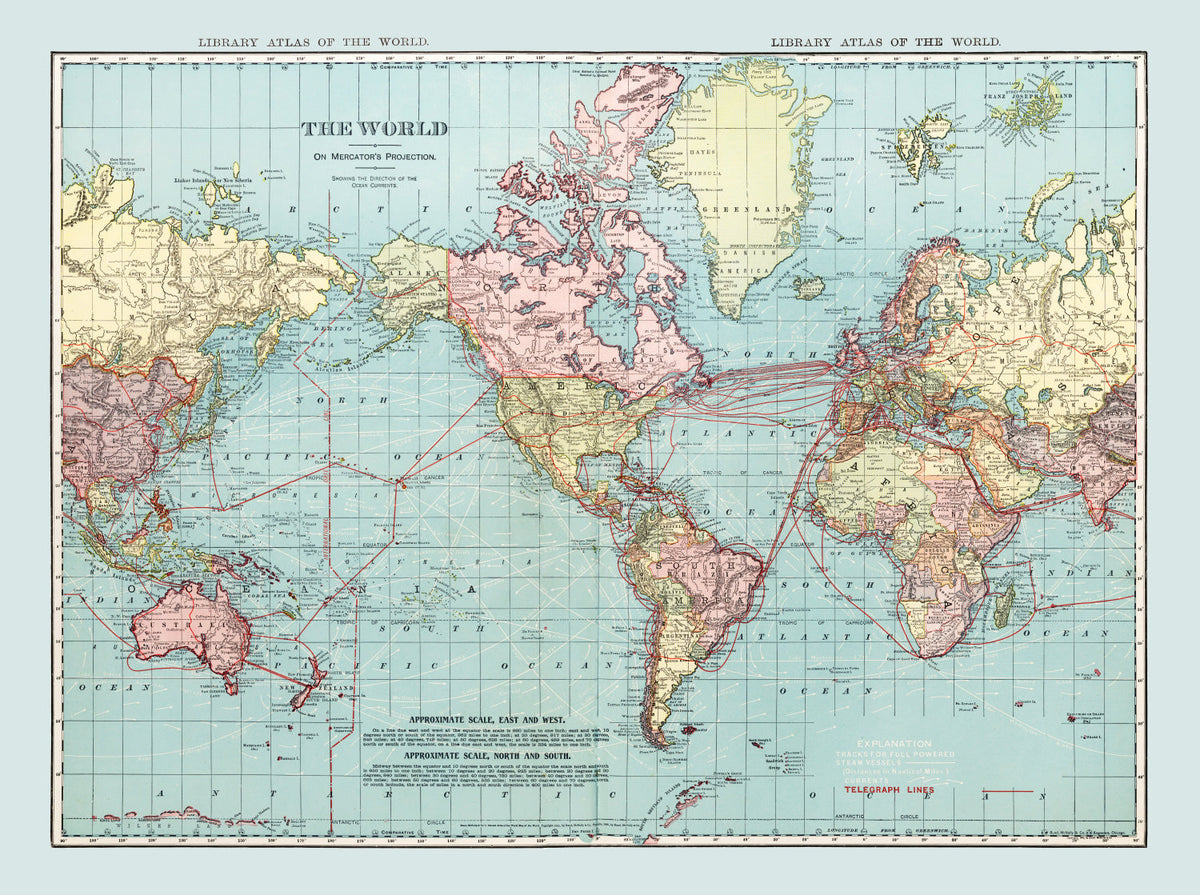 Vintage World Map 1912