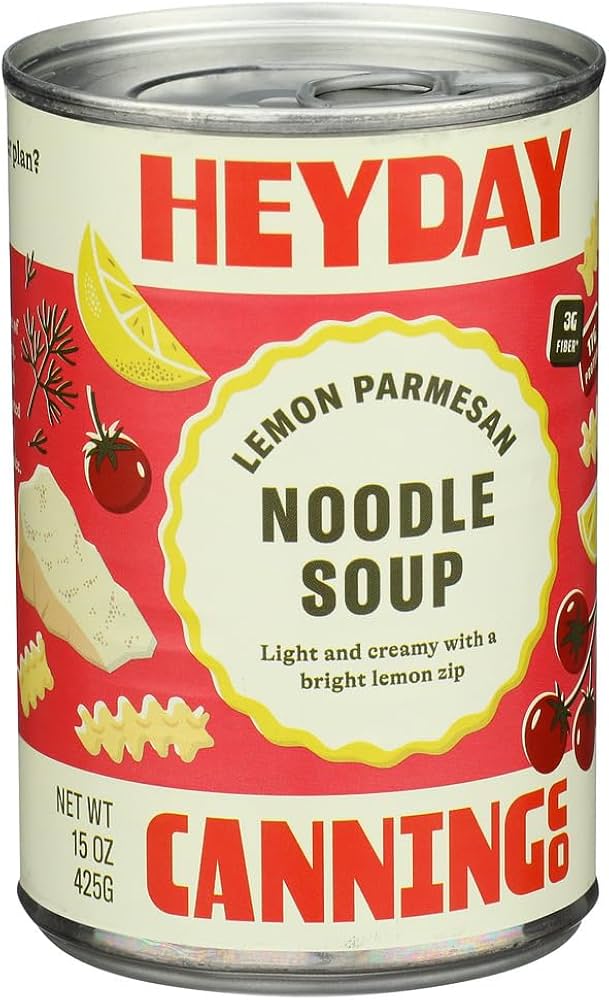 Heyday Canning Co. Lemon Parmesan Noodle Soup, 15 oz (Case of 12)