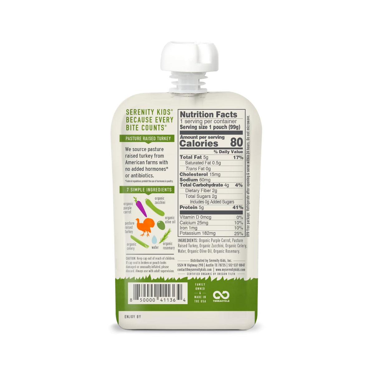 Serenity Kids Pouch Turkey Rosemary, 3.5 Oz (Case of 6)