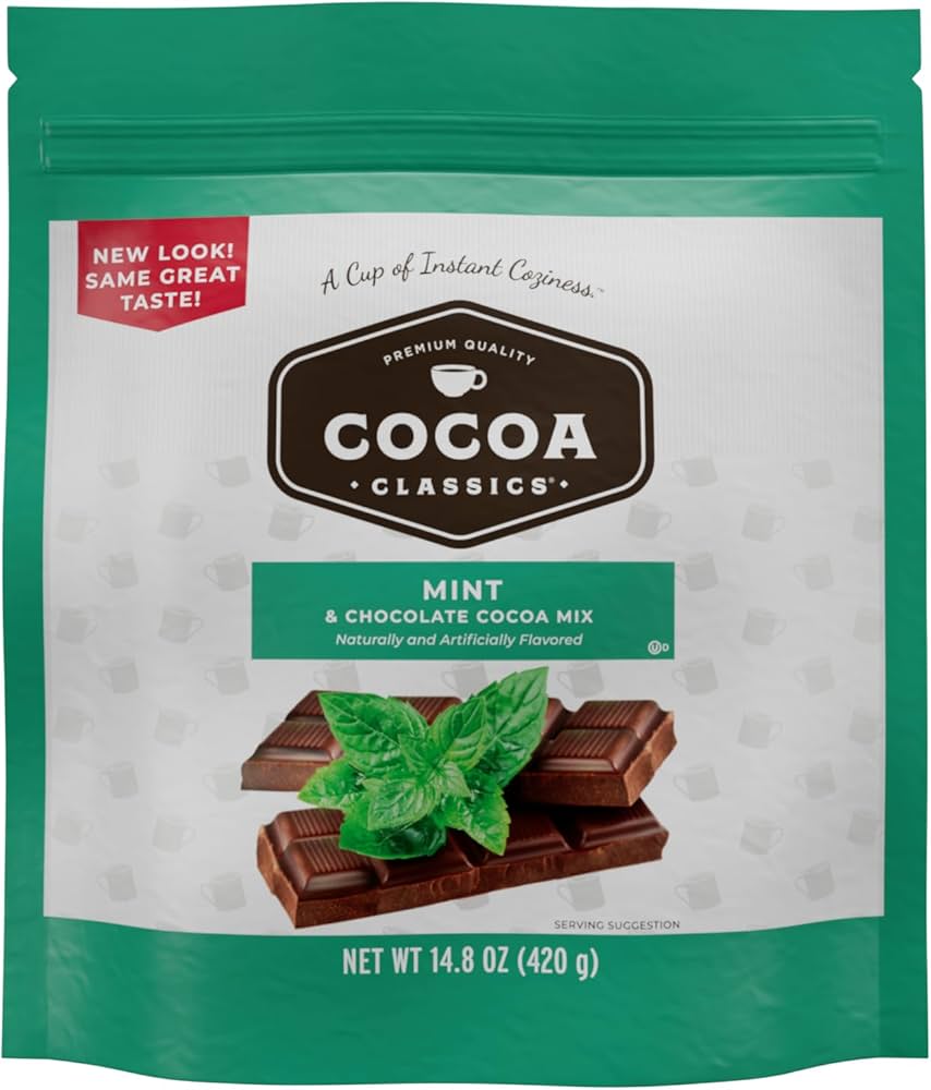 Cocoa Classics Chocolate Mint Cocoa Mix, 14.8 oz (Case of 6)
