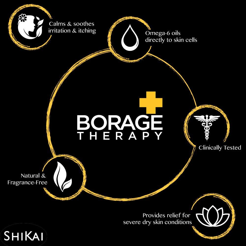 Shikai Borage Therapy Dry Skin Lotion, Unscented, 8 fl oz (Case of 2)