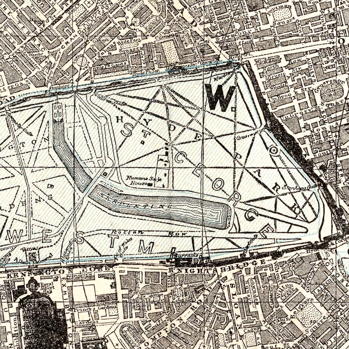 Vintage Map of London, England 1893