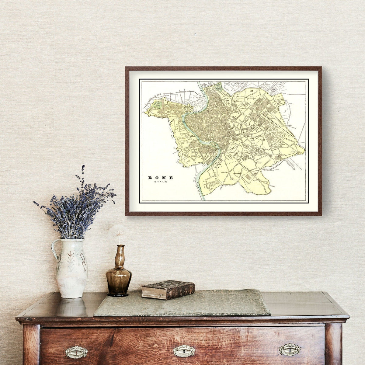 Vintage Map of Rome, Italy 1901