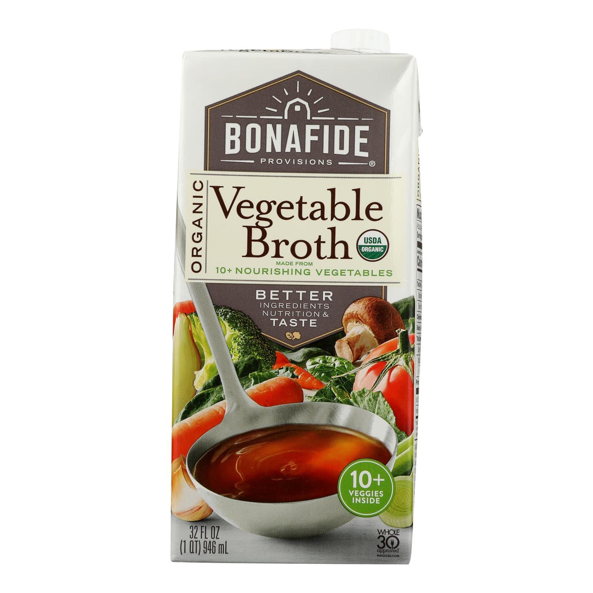 Bonafide Provisions Vegetable Broth, 32 oz (Case of 6)