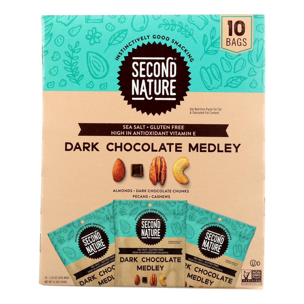 Oz  Second Nature - Nut Medley Dark Chocolate (Pack of 4-10/1.25 Oz)