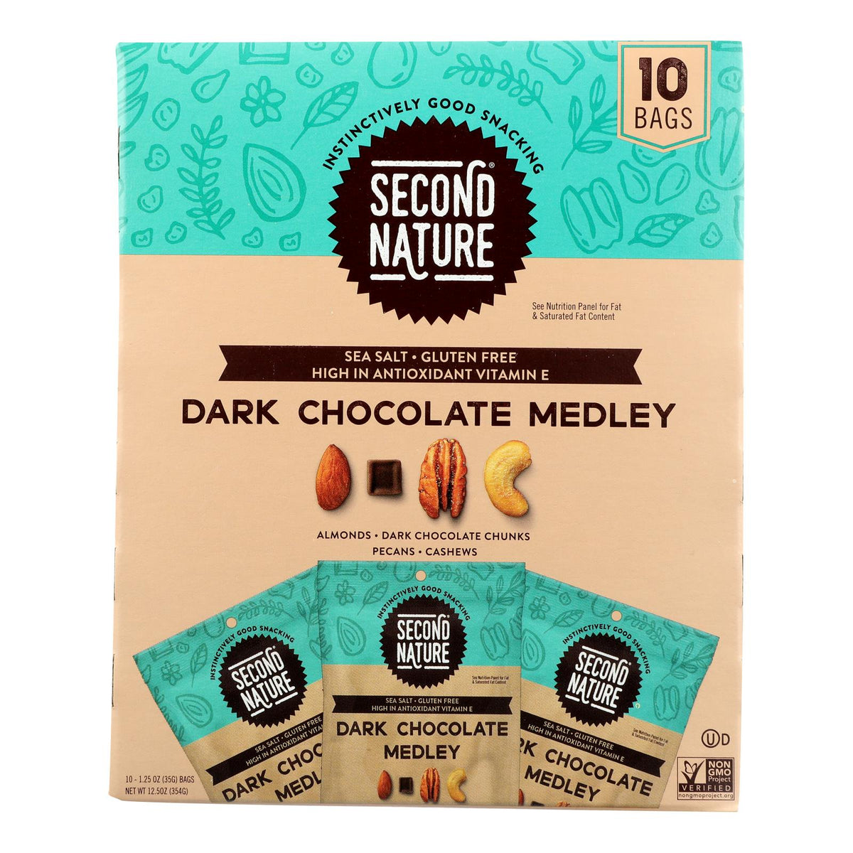 Oz  Second Nature - Nut Medley Dark Chocolate (Pack of 4-10/1.25 Oz)