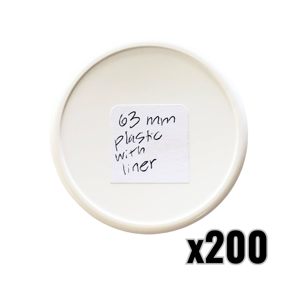 63mm Plastic Lids with Liner