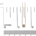 10K Yellow Gold 1/10 Cttw Round and Baguette Diamond Mosaic Composite Square 18" Inch Pendant Necklace (H-I Color, I1-I2 Clarity)