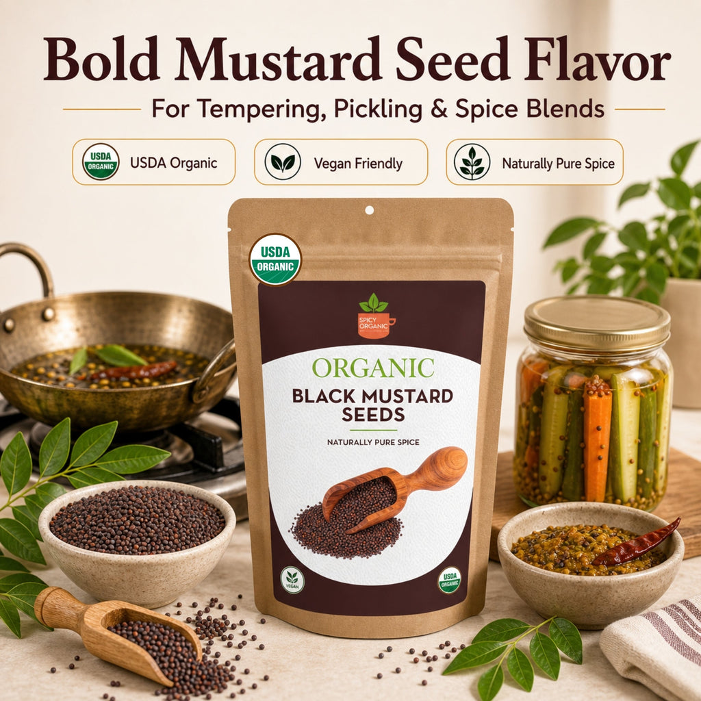 Organic Black Mustard Seeds – For Pickling & Tempering