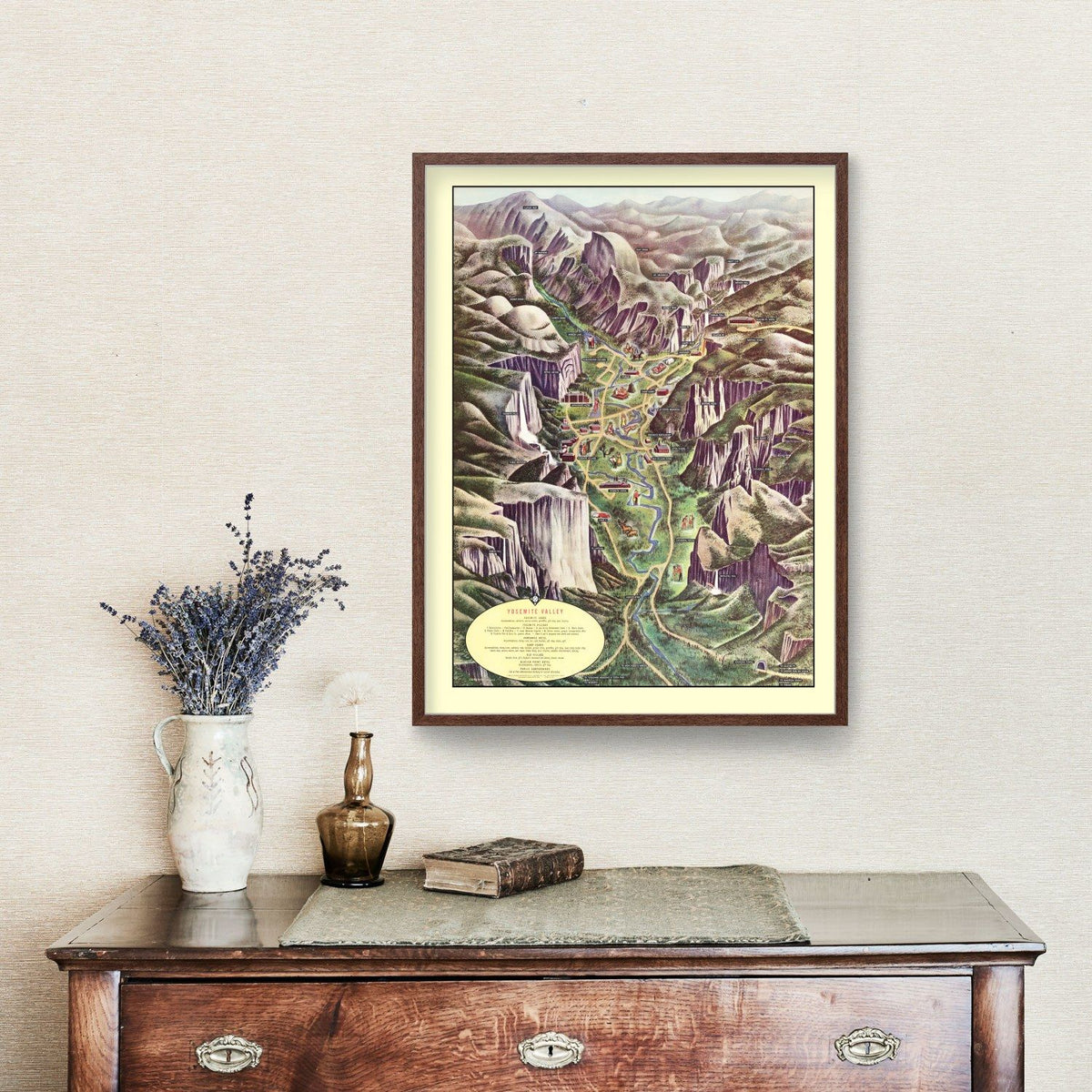 Vintage Map of Yosemite Valley 1955
