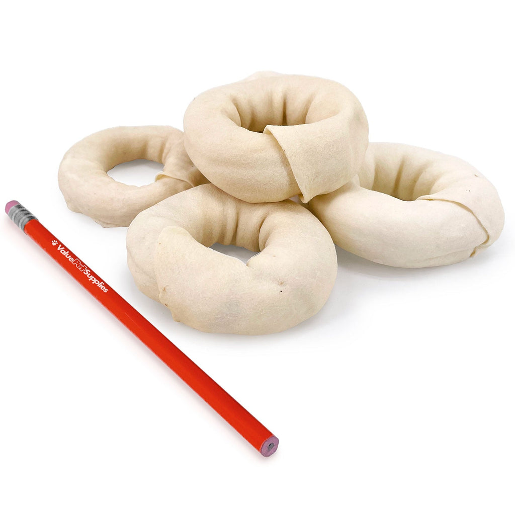 ValueBull USA Beef Rawhide Donut Ring Dog Chews, 10 Count