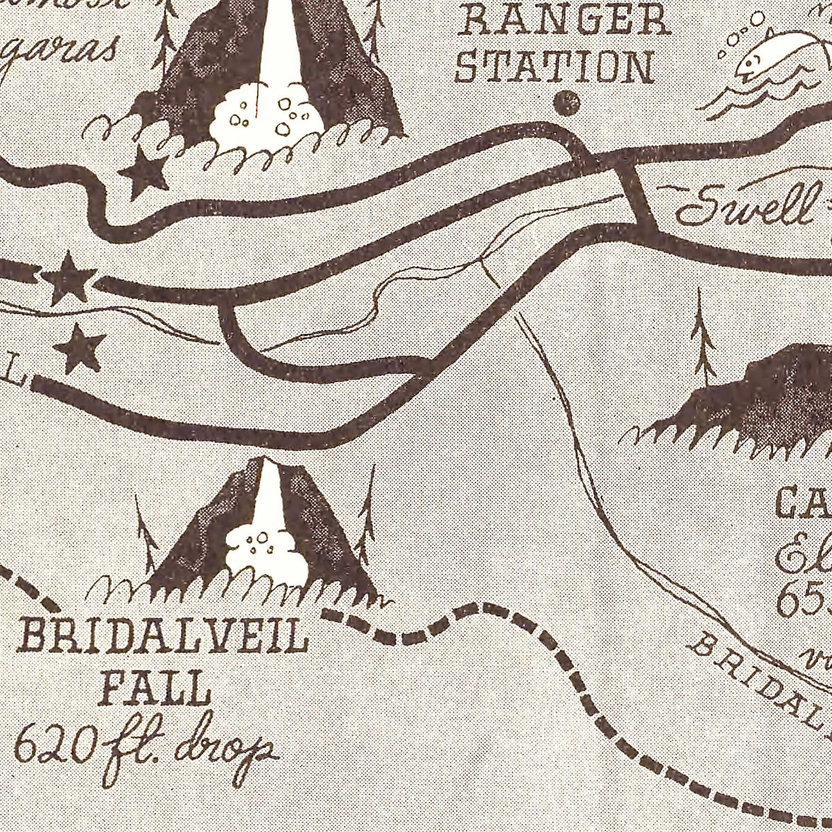 Vintage Map of Yosemite Valley 1937
