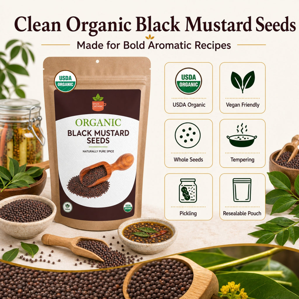 Organic Black Mustard Seeds – For Pickling & Tempering