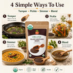 Organic Black Mustard Seeds – For Pickling & Tempering