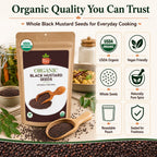 Organic Black Mustard Seeds – For Pickling & Tempering