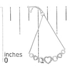 .925 Sterling Silver Diamond Accent Interlinking Triple Heart 4”-10” Adjustable Bolo Tennis Bracelet Bolo Bracelet (H-I Color, I2-I3 Clarity)