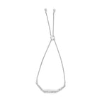 .925 Sterling Silver Diamond Cushion Frame Heart-Sides Twist 4”-10” Adjustable Bolo Tennis Bolo Bracelet (I-J Color, I3 Clarity)