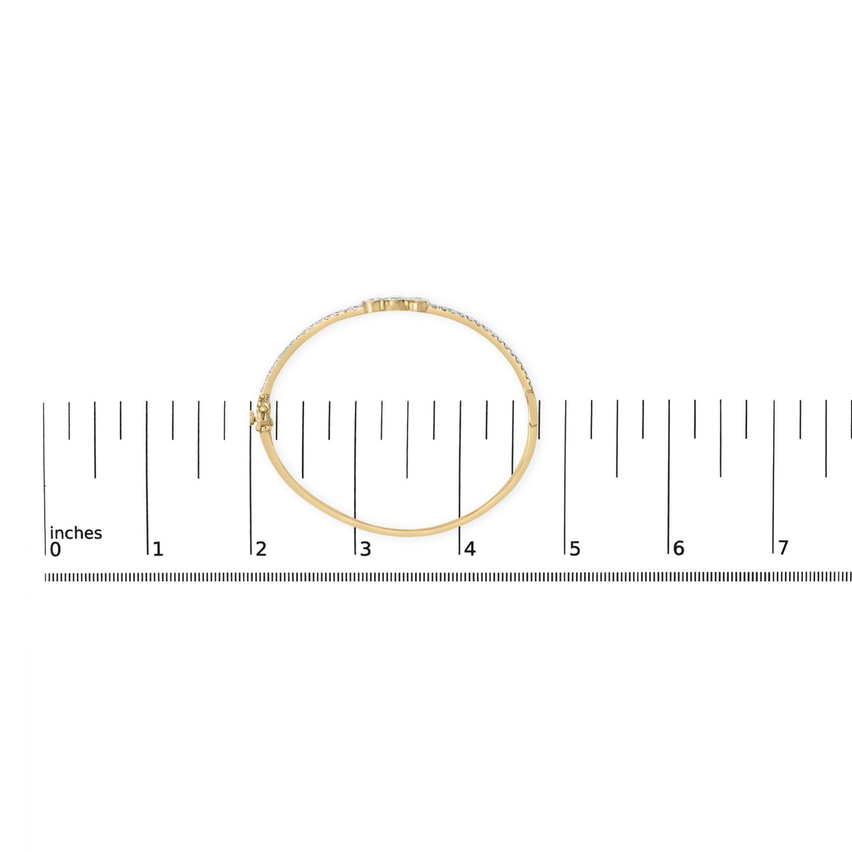 10K Yellow Gold Plated .925 Sterling Silver 2.0 Cttw Lab Grown Diamond Bezel Set Bangle Bracelet