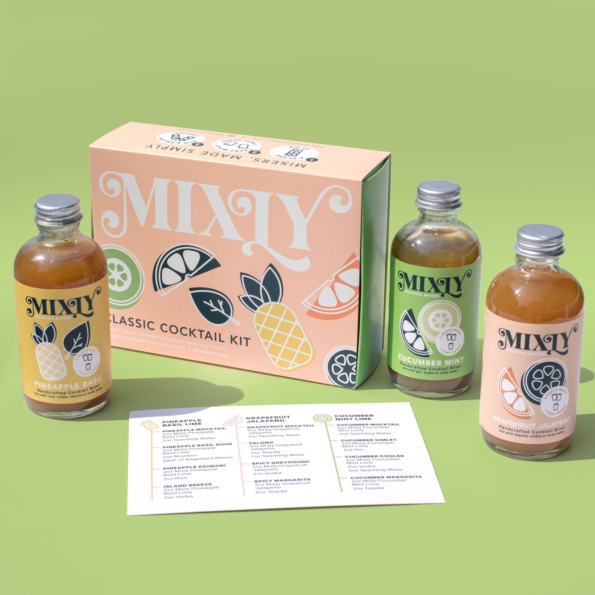 Classic Cocktail Mixer Set | Non Alcoholic Cocktail Mixers & Margarita Mixer Gift Kit