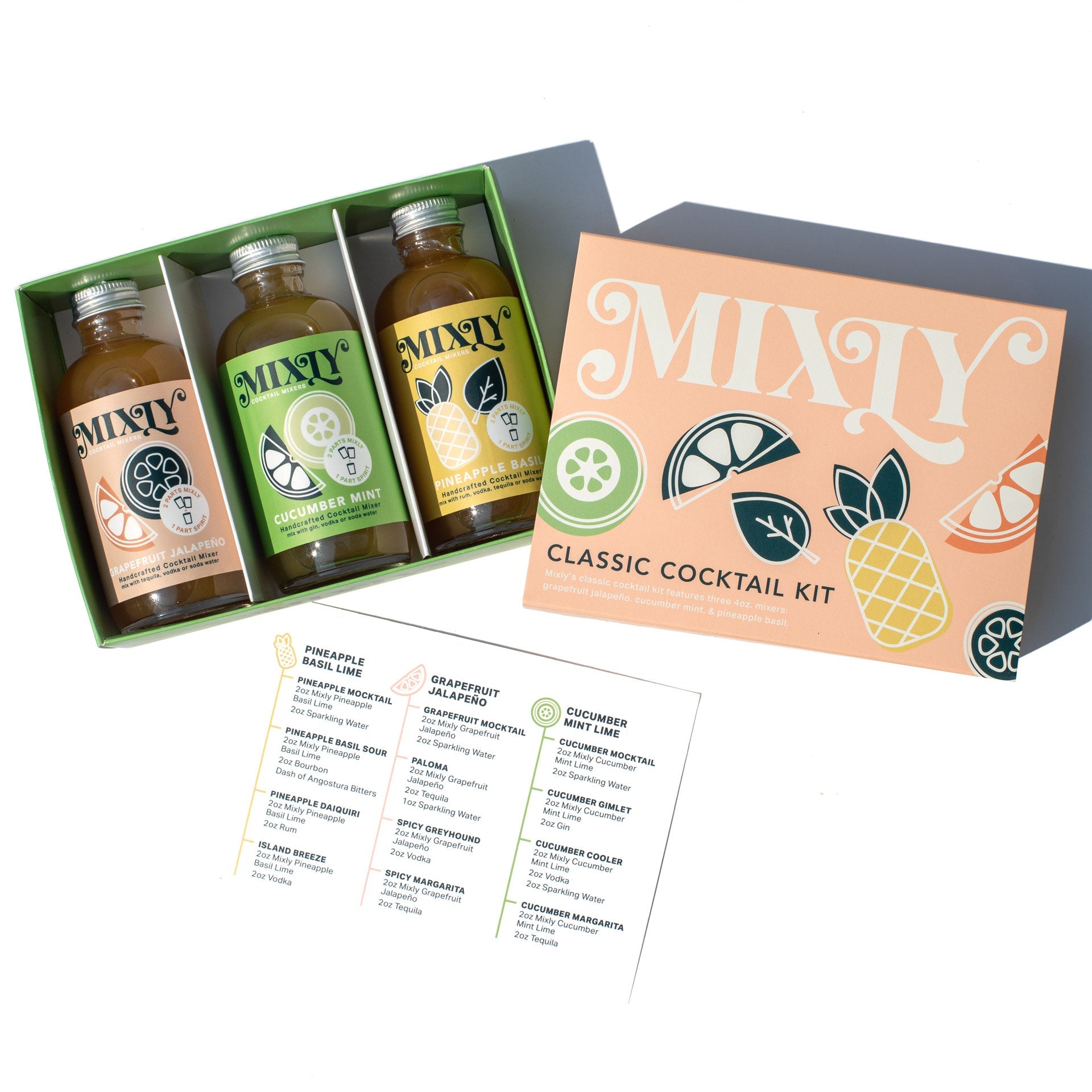 Classic Cocktail Mixer Set | Non Alcoholic Cocktail Mixers & Margarita Mixer Gift Kit