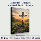 Cross and Flowers Faith Wall Art