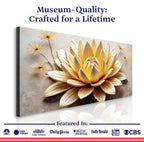 Golden Lotus Minimalist Abstract Wall Art II