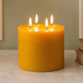 6x5" Yellow Beeswax Pillar Candle