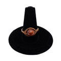 Copper Wire-Wrapped Fire Agate Ring | Size 7