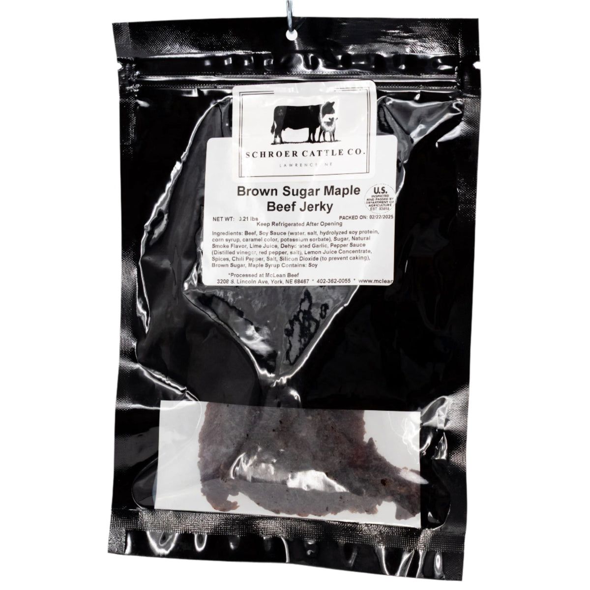 Brown Sugar Maple Beef Jerky | Approximately 3 oz | Schroer Cattle Company