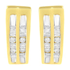 10K Yellow Gold 1/2 cttw Diamond Huggy Heart Hoop Earrings (I-J Clarity, I2-I3 Color)