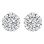 14k White Gold 1 cttw Diamond Halo Stud Earrings (I-J Clarity, I1-I2 Color)