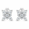 14K White Gold Marquise Diamond Flower Stud Earring (1.00 cttw, H-I Color, SI1-SI2 Clarity)