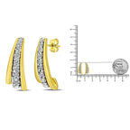 10K Yellow Gold Plated .925 Sterling Silver 1.00 Cttw Round Diamond Graduated Huggie Stud Earrings (I-J Color, I2-I3 Clarity)