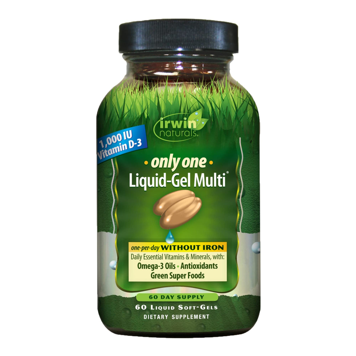 Irwin Naturals One Liquid Gel Multivitamin without Iron, 60 softgels