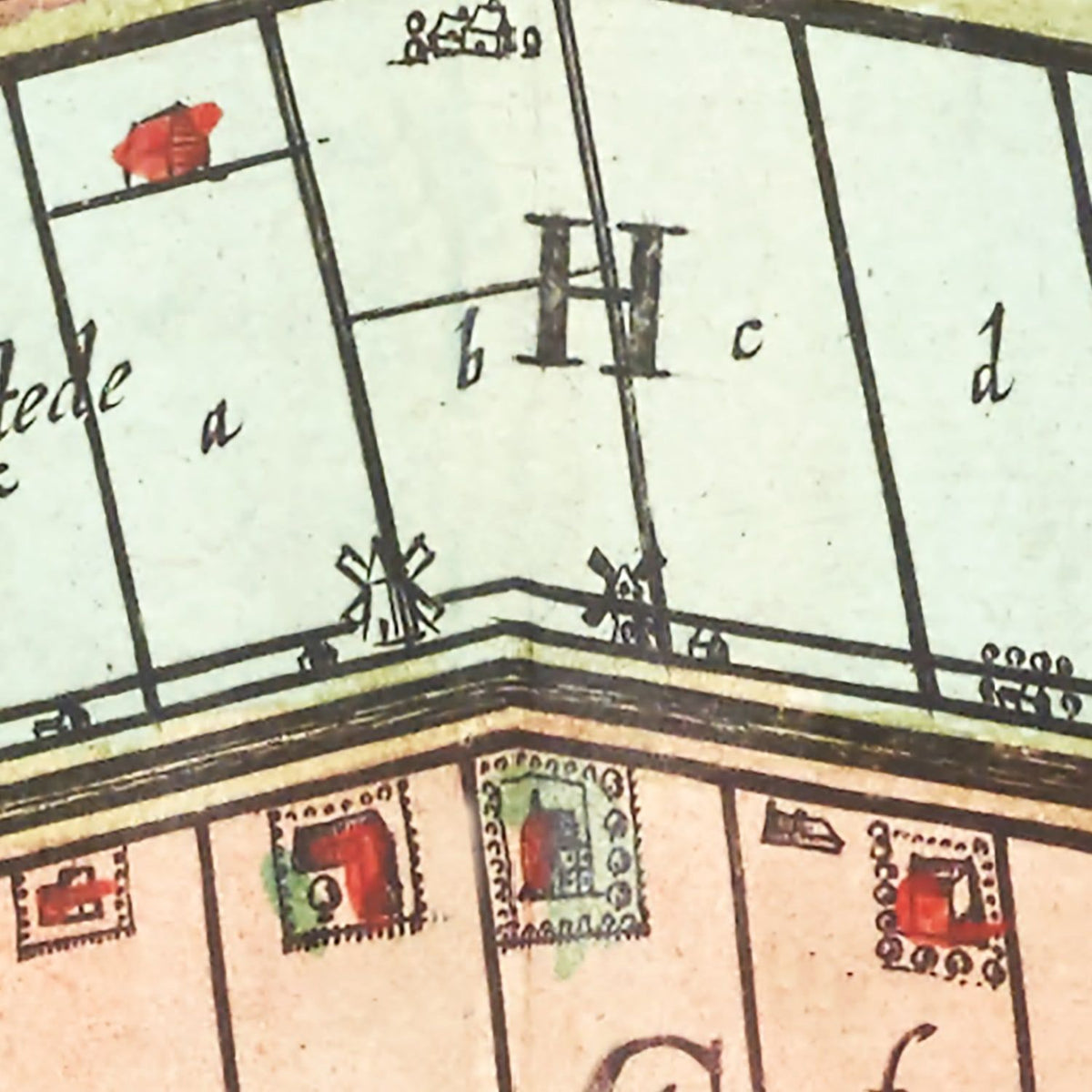 Vintage Map of Zijpe, Holland 1665