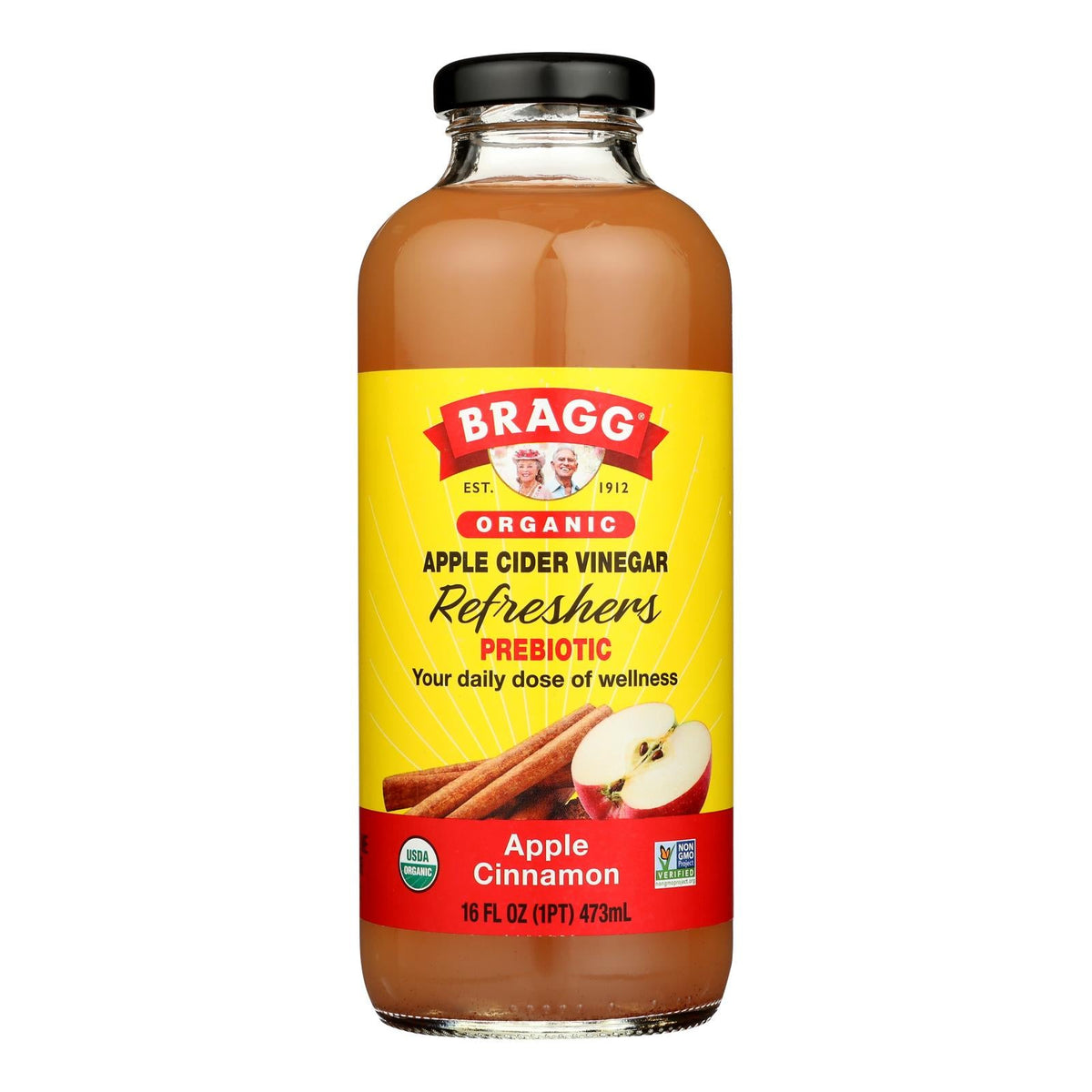Bragg Apple Cider Vinegar Apple Cinnamon Refresh - 16 Fl Oz (Case of 12)