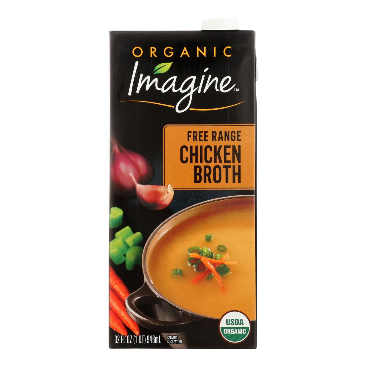 Imagine Free Range Chicken Broth, 32 fl oz (Case of 6)