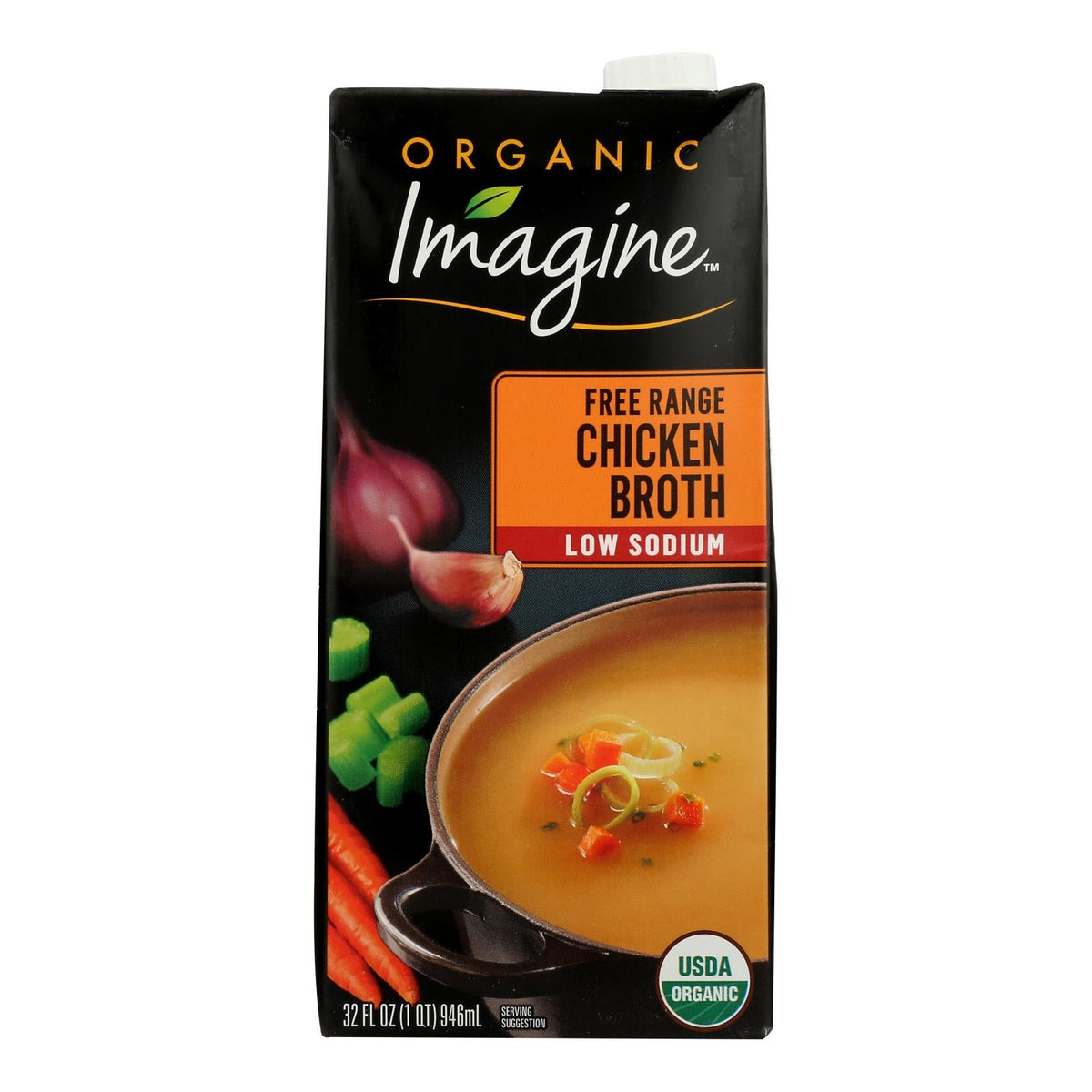 Imagine Low Sodium Chicken Broth, 32 fl oz (Case of 6)