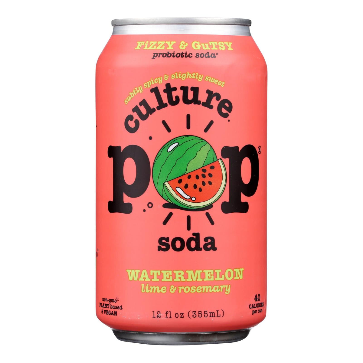 Culture Pop Watermelon Soda, 4 x 12 fl oz (Case of 6)
