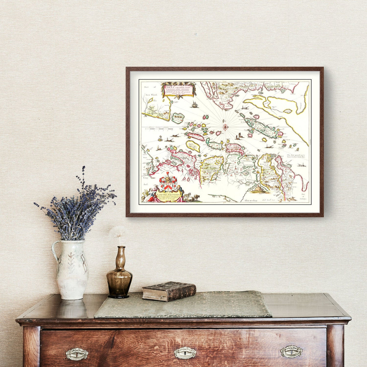 Vintage Map of Lorne, Scotland 1665