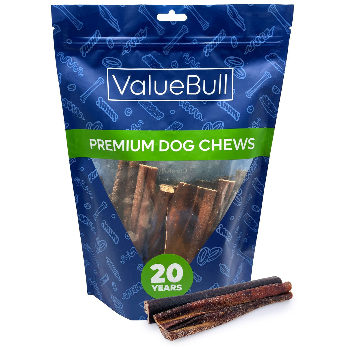 ValueBull Beef Collagen Sticks for Dogs, Varied Shapes & Sizes, 1 Pound