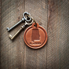 Alabama State Silhouette Leather Keychain Circle